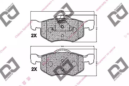 Комплект тормозных колодок DJ PARTS BP1416